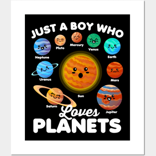 Just a Boy Who Loves Planets Fun Solar System Space Science Posters and Art